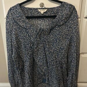 Lucky Brand Women's Blue Floral Top